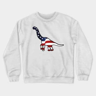 American Flag Funny Dinosaurs Crewneck Sweatshirt